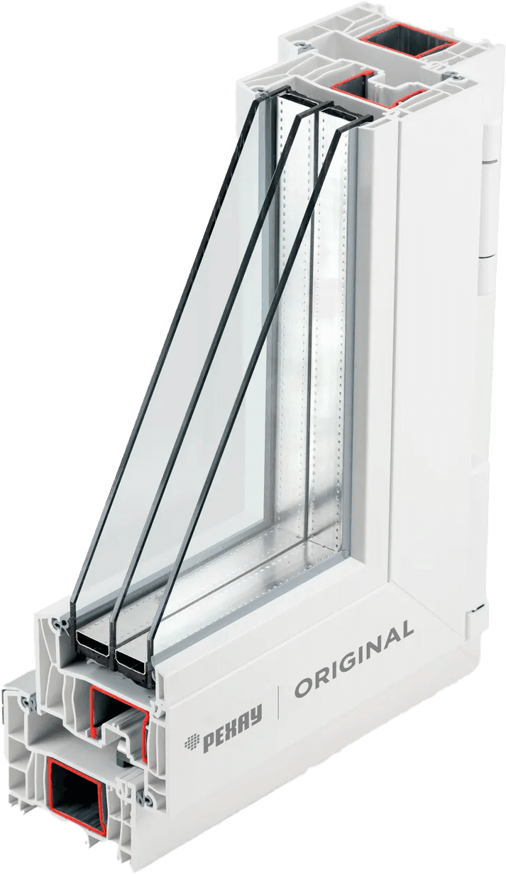 Профиль Rehau Original Intelio 80 мм в разрезе